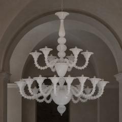 Monumental Contemporary White Rezzonico Murano Glass Chandelier - 4735881