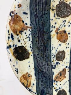 Monumental Decorative Studio Pottery Charger on Iron Stand by Josef Zala 1987 - 4621337
