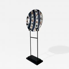 Monumental Decorative Studio Pottery Charger on Iron Stand by Josef Zala 1987 - 4621864
