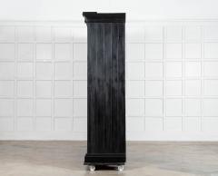 Monumental Ebonised 19thC English Pine Wardrobe - 4257234