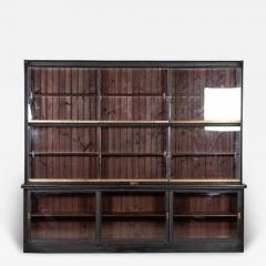 Monumental Ebonised Glazed Mahogany Pine Haberdashery Cabinet - 3002201