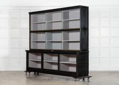 Monumental Ebonised Glazed Mahogany Pine Haberdashery Cabinet - 4270747