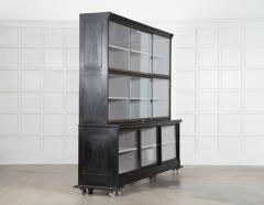 Monumental Ebonised Glazed Mahogany Pine Haberdashery Cabinet - 4270748