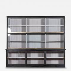 Monumental Ebonised Glazed Mahogany Pine Haberdashery Cabinet - 4276987