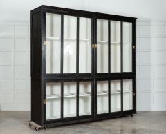 Monumental Ebonised Glazed Pine Housekeepers Cabinet - 3276647