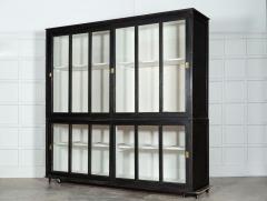 Monumental Ebonised Glazed Pine Housekeepers Cabinet - 3276650