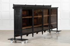 Monumental English 19thC Ebonised Mahogany Glazed Bookcase - 4152983