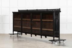 Monumental English 19thC Ebonised Mahogany Glazed Bookcase - 4152985