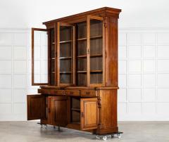 Monumental English 19thC Oak Glazed Library Bookcase - 4152921