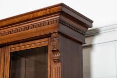 Monumental English 19thC Oak Glazed Library Bookcase - 4152925
