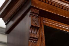 Monumental English 19thC Oak Glazed Library Bookcase - 4152926