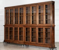 Monumental English 19thC Oak Glazed Library Bookcase - 4503403