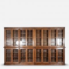 Monumental English 19thC Oak Glazed Library Bookcase - 4503945