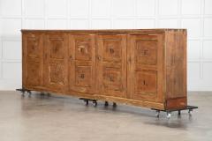 Monumental English 19thC Pine Estate Deed Cabinet - 4469849