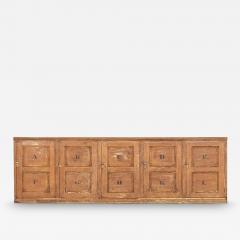 Monumental English 19thC Pine Estate Deed Cabinet - 4469935