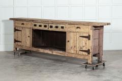 Monumental English Bleached Pine Work Table - 3211766