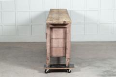 Monumental English Bleached Pine Work Table - 3211772
