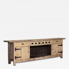 Monumental English Bleached Pine Work Table - 3213599