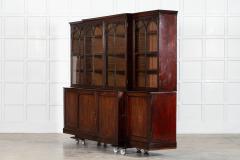 Monumental English Early 19thC Astral Arch Glazed Mahogany Breakfront Bookcase - 4051222