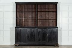 Monumental English Ebonised Beech Bookcase Cabinet - 3363089