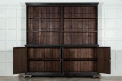 Monumental English Ebonised Beech Bookcase Cabinet - 3363090