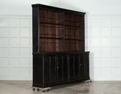 Monumental English Ebonised Beech Bookcase Cabinet - 3363091