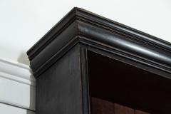 Monumental English Ebonised Beech Bookcase Cabinet - 3363096
