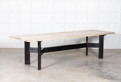 Monumental English Ebonised Bleached Brutalist Pine Dining Table - 2960496