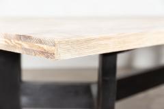 Monumental English Ebonised Bleached Brutalist Pine Dining Table - 2960503