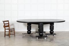 Monumental English Ebonised Brutalist Elm Dining Table - 4122589