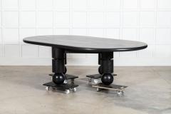 Monumental English Ebonised Brutalist Elm Dining Table - 4122594