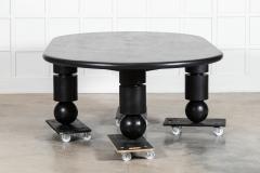 Monumental English Ebonised Brutalist Elm Dining Table - 4122606