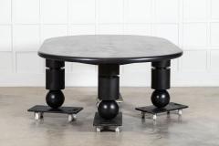 Monumental English Ebonised Brutalist Elm Dining Table - 4122613