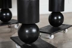 Monumental English Ebonised Brutalist Elm Dining Table - 4122615