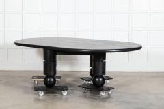 Monumental English Ebonised Brutalist Elm Dining Table - 4122620