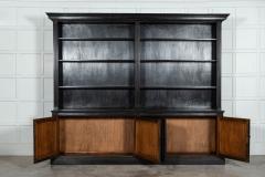 Monumental English Ebonised Oak Breakfront Bookcase - 3220127