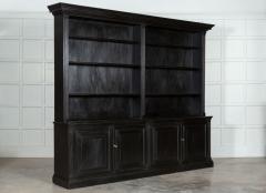 Monumental English Ebonised Oak Breakfront Bookcase - 3220128