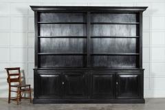 Monumental English Ebonised Oak Breakfront Bookcase - 3220129