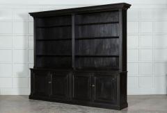 Monumental English Ebonised Oak Breakfront Bookcase - 3220130