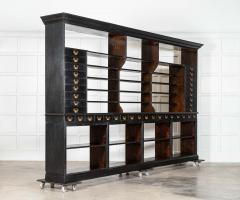 Monumental English Ebonised Oak Shop Display Cabinet - 4406280