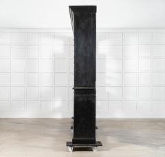 Monumental English Ebonised Oak Shop Display Cabinet - 4406284