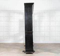 Monumental English Ebonised Oak Shop Display Cabinet - 4406285
