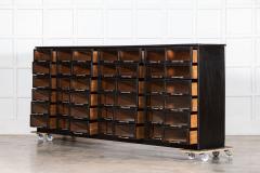 Monumental English Ebonised Pine Glazed Haberdashery Drawers - 3784428