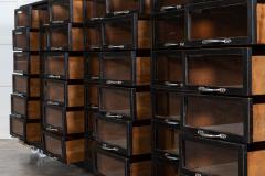 Monumental English Ebonised Pine Glazed Haberdashery Drawers - 3784435