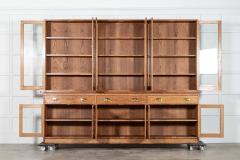 Monumental English Glazed Oak Bookcase Cabinet - 3949651