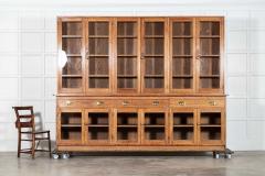 Monumental English Glazed Oak Bookcase Cabinet - 3949653