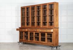 Monumental English Glazed Oak Bookcase Cabinet - 3949655