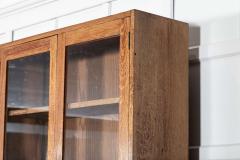 Monumental English Glazed Oak Bookcase Cabinet - 3949658