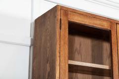 Monumental English Glazed Oak Bookcase Cabinet - 3949659