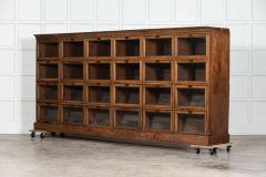 Monumental English Oak Barristers Bookcase Cabinet - 3053225
